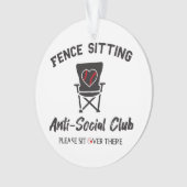Funny Fence sitzt Anti Social Club Baseball Soft Ornament (Vorderseite)