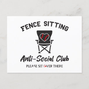 Funny Fence sitzt Anti Social Club Baseball Soft Postkarte
