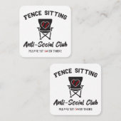 Funny Fence sitzt Anti Social Club Baseball Soft Quadratische Visitenkarte (Vorne/Hinten)