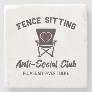 Funny Fence sitzt Anti Social Club Baseball Soft Steinuntersetzer