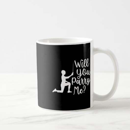 Funny Fencer Fencing Groom Bride Rapier Saber Duel Kaffeetasse (Rechts)