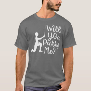 Funny Fencer Fencing Groom Bride Rapier Saber Duel T-Shirt