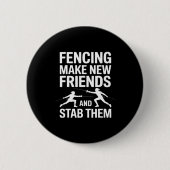 Funny Fencing Art For Men Women Kids Fencer Fencin Button (Vorderseite)