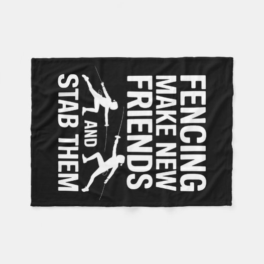 Funny Fencing Art For Men Women Kids Fencer Fencin Fleecedecke (Vorderseite (Horizontal))