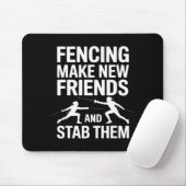 Funny Fencing Art For Men Women Kids Fencer Fencin Mousepad (Mit Mouse)