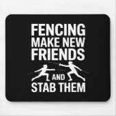 Funny Fencing Art For Men Women Kids Fencer Fencin Mousepad (Vorne)