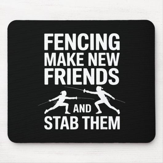 Funny Fencing Art For Men Women Kids Fencer Fencin Mousepad (Vorne)