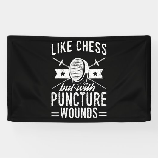 Funny Fencing Design wie Schach, aber mit Punktion Banner (Horizontal)