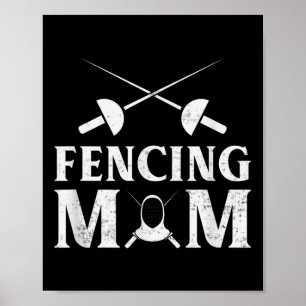 Funny Fencing Mama Zitat Fencer Mama Spaß Retro Vi Poster