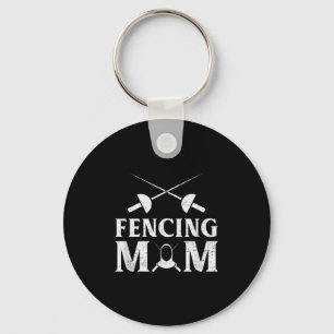 Funny Fencing Mama Zitat Fencer Mama Spaß Retro Vi Schlüsselanhänger