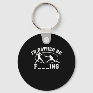Funny Fencing Sportgeschenk Niedliche Fencer kämpf Schlüsselanhänger