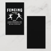 Funny Fencing Sports Sword Fencer Spaß Visitenkarte (Vorne/Hinten)