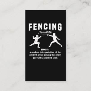 Funny Fencing Sports Sword Fencer Spaß Visitenkarte