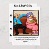 Funny "Feng-Shui" Party Einladungen zum Jahrestag (Vorne/Hinten)