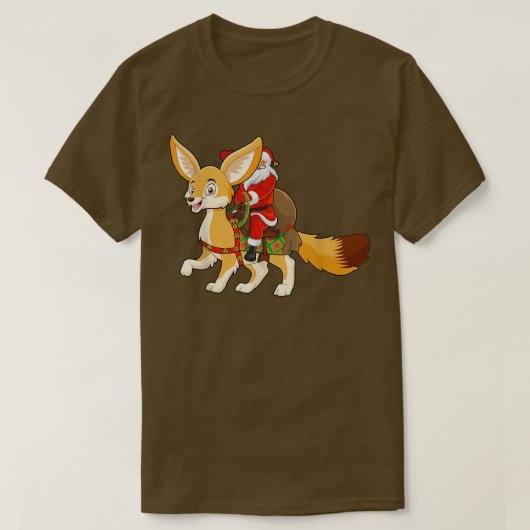 Funny Fennec Fo Lover Santa Riding Fennec Fo Chris T-Shirt (Design vorne)