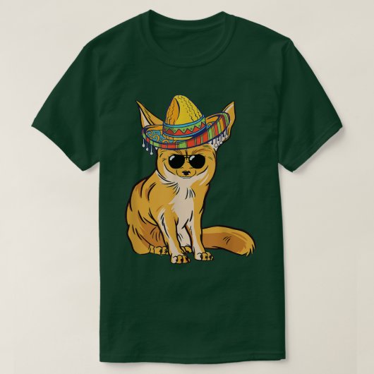 Funny Fennec Fo Sombrero Meican Sunglass Fennec T-Shirt (Design vorne)