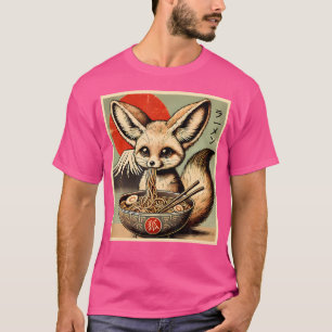 Funny Fennec Fox Ramen Japanisch Kawaii Anime T-Shirt