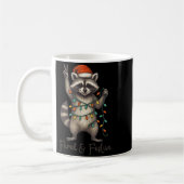 Funny Feral And Festive Raccoon Santa Hat Retro Ch Kaffeetasse (Links)