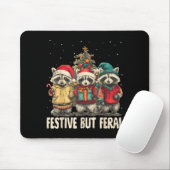 Funny Feral But Festive Christmas Raccoons Xmas Ho Mousepad (Mit Mouse)