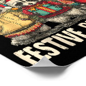 Funny Feral But Festive Christmas Raccoons Xmas Ho Poster (Ecke)