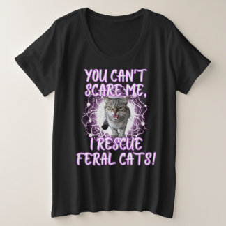 Funny Feral Cat Taming Große Größe T-Shirt