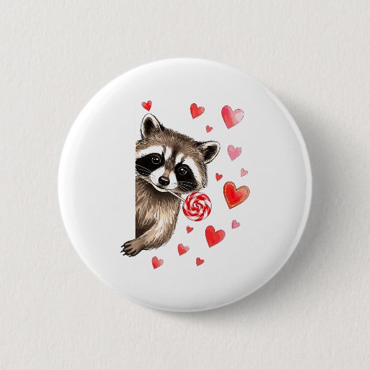 Funny Feral Raccoon Valentine's Day Sarcastic Humo Button (Vorderseite)