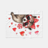Funny Feral Raccoon Valentine's Day Sarcastic Humo Fleecedecke (Vorderseite (Horizontal))