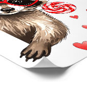 Funny Feral Raccoon Valentine's Day Sarcastic Humo Poster (Ecke)