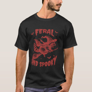 Funny Feral und Spookoon Niedliches Raccoon Hallow T-Shirt