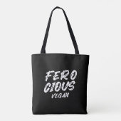Funny Ferocious Vegan, Minimalistisch Tasche (Rückseite)