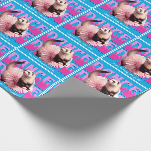 Funny Ferret beim Tanzen Geschenkpapier (Ecke)