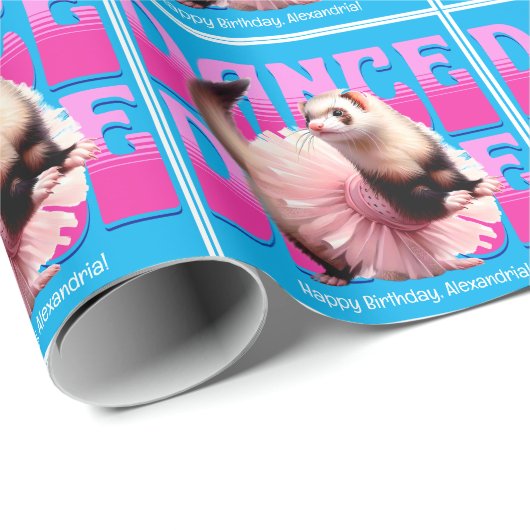 Funny Ferret beim Tanzen Geschenkpapier (Rolleneckpunkt)