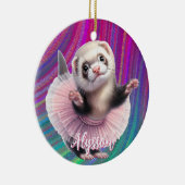 Funny Ferret im Ballett von Tutu Keramik Ornament (Rechts)