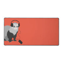 Funny Ferret mit Kopfhörern - Music Lover