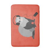Funny Ferret Music Lover Badematte (Vorderseite Vertikal)