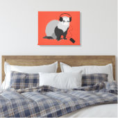 Funny Ferret Music Lover Leinwanddruck (Insitu (Schlafzimmer))
