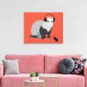 Funny Ferret Music Lover Leinwanddruck (Insitu (Wohnzimmer))
