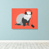 Funny Ferret Music Lover Leinwanddruck (Insitu (Holzboden))