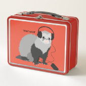 Funny Ferret Music Lover Name Metall Brotdose (Vorderseite)