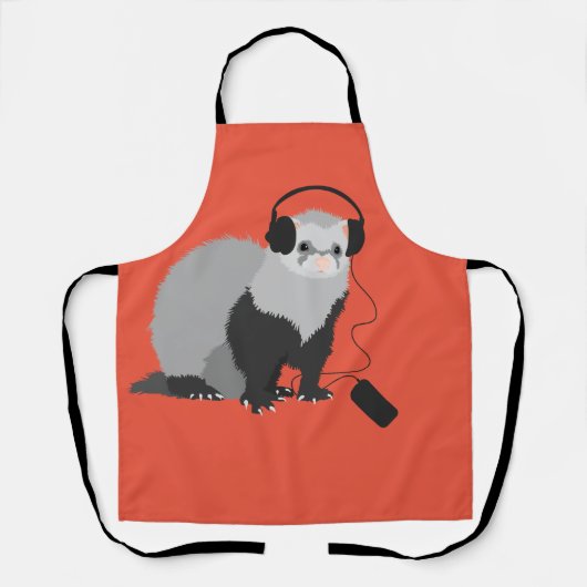 Funny Ferret Music Lover Schürze (Vorderseite)