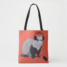 Funny Ferret Music Lover
