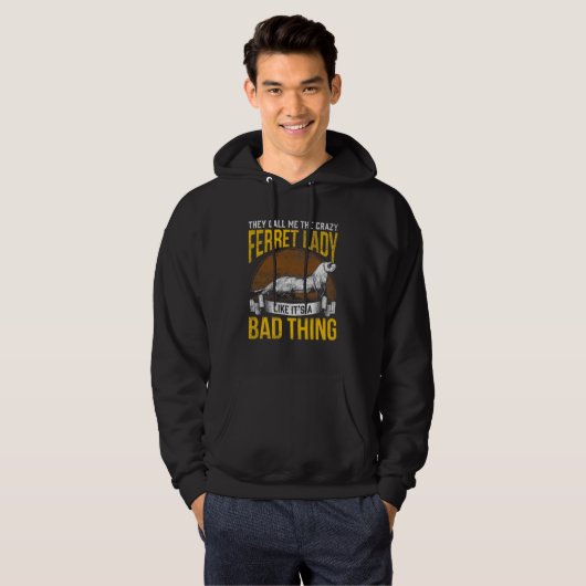 Funny Ferret Owner Woman Kleiner Haustier Hoodie (Vorne ganz)