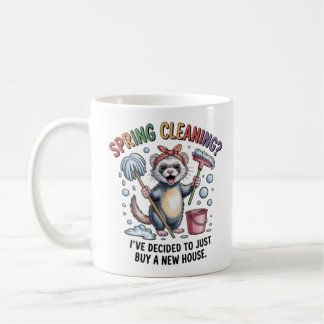 Funny Ferret Spring Cleaning Mug - House Cleaning Kaffeetasse