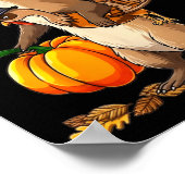 Funny Ferret Turkey Pumpkin Thanksgiving Gift Men  Poster (Ecke)