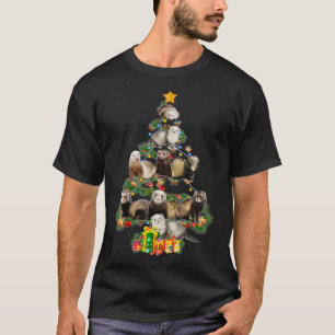 Funny Ferrets Frohe Weihnachtsbaum Freude Lover T-Shirt