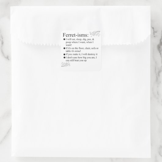 Funny Ferrets Quadratischer Aufkleber (Tasche)