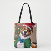 Funny festival Christmas Dog Tote Bag Tasche (Vorderseite)