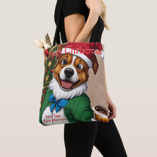 Funny festival Christmas Dog Tote Bag Tasche