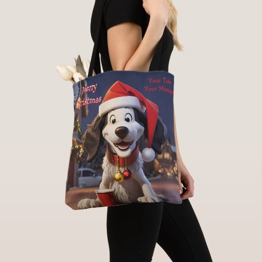 Funny festival Christmas Dog Tote Bag Tasche (Von Nahem)