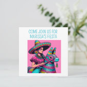Funny Festival Fiesta Piñata Pop Einladung (Stehend Vorderseite)